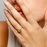 Luminesce Lab Grown 2.60 Carats Diamond Ring with 2 Carats Yellow Oval Centre Diamond in 9ct Yellow Gold