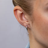Luminesce Lab Grown 1/5 Carat Diamond Cross Drop Earrings in Sterling Silver