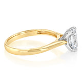 Luminesce Lab Grown 1 Carat Emerald Diamond Solitaire Ring in 9ct Yellow Gold