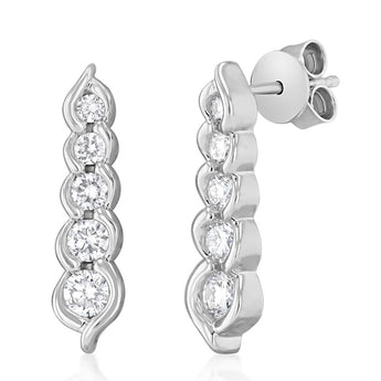 Luminesce Lab Grown 1 Carat Diamond Drop Earring in Sterling Silver