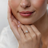 Luminesce Lab Grown 1 Carat Diamond Pear Solitaire Ring in 9ct Yellow and White Gold