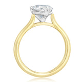 Luminesce Lab Grown 2 Carat Diamond Pear Solitaire Ring in 9ct Yellow and White Gold