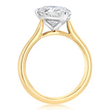 Luminesce Lab Grown 3 Carat Diamond Pear Solitaire Ring in 9ct Yellow and White Gold