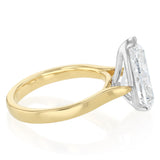 Luminesce Lab Grown 4 Carat Diamond Pear Solitaire Ring in 9ct Yellow and White Gold