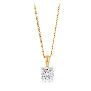 Luminesce Lab Grown 1 Carat Diamond Pendant in 9ct Yellow and White Gold