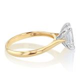 Luminesce Lab Grown 2 Carat Emerald Diamond Solitaire Ring in 9ct Yellow and White Gold