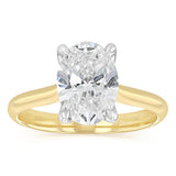Luminesce Lab Grown 2 Carats Oval Diamond Solitaire Ring in 9ct Yellow Gold