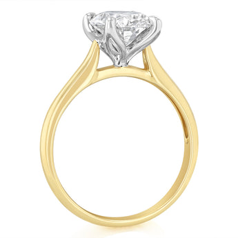 Luminesce Lab Grown 2 Carats Oval Diamond Solitaire Ring in 9ct Yellow Gold