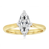 Luminesce Lab Grown 1 Carat Marquise Diamond Solitaire Ring in 9ct Yellow Gold