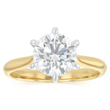 Luminesce Lab Grown 2 Carats Diamond Solitaire Ring in 9ct Yellow Gold