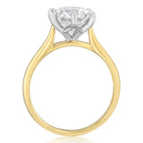 Luminesce Lab Grown 2 Carats Diamond Solitaire Ring in 9ct Yellow Gold