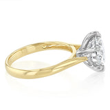 Luminesce Lab Grown 3 Carats Diamond Solitaire Ring in 9ct Yellow Gold