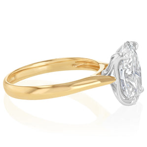 Luminesce Lab Grown 4 Carat Oval Diamond Solitaire Ring in 9ct Yellow Gold