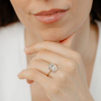 Luminesce Lab Grown 4 Carats Oval Diamond Solitaire Ring in 9ct Yellow Gold