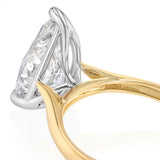 Luminesce Lab Grown 4 Carats Pear Diamond Solitaire Ring in 9ct Yellow Gold