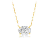 Luminesce Lab Grown 2 Carat Diamond Oval Pendant on 45cm Chain in 9ct Yellow Gold