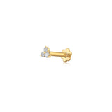 Luminesce Lab Grown 3 Diamond Cluster Single Flatback Earring in 9ct Yellow Gold