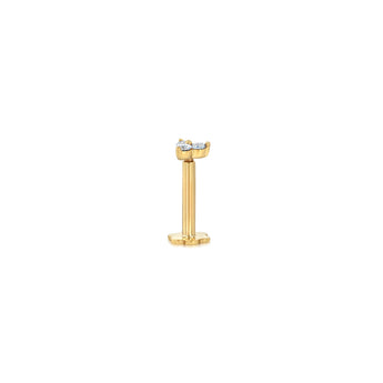 Luminesce Lab Grown 3 Diamond Cluster Single Flatback Earring in 9ct Yellow Gold