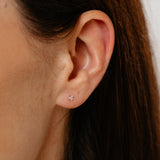 Luminesce Lab Grown 3 Diamond Cluster Single Flatback Earring in 9ct Yellow Gold