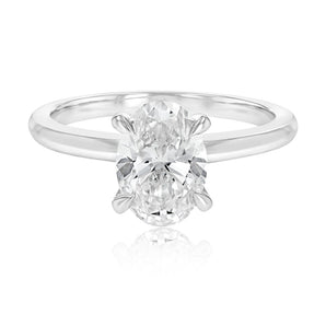 Luminesce Lab Grown 1.5 Carat Diamond Solitaire Oval Ring in Sterling Silver