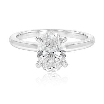 Luminesce Lab Grown 1.5 Carat Diamond Solitaire Oval Ring in Sterling Silver