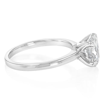 Luminesce Lab Grown 1.5 Carat Diamond Solitaire Oval Ring in Sterling Silver