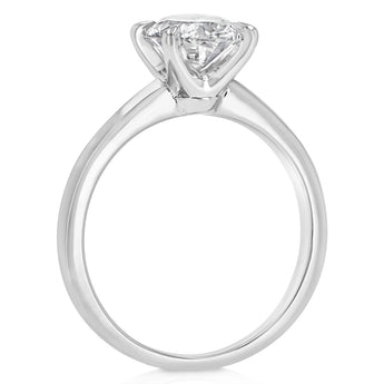 Luminesce Lab Grown 1.5 Carat Diamond Solitaire Oval Ring in Sterling Silver