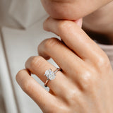 Luminesce Lab Grown 2 Carat Diamond Solitaire Oval Ring in Sterling Silver