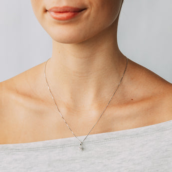 Luminesce Lab Grown 3/4 Carat Diamond Solitaire Oval Pendant on Chain in Sterling Silver