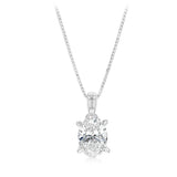 Luminesce Lab Grown 1.50 Carat Diamond Solitaire Oval Pendant on Chain in Sterling Silver