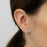 Luminesce Lab Grown 2 Carat Diamond Solitaire Oval Earrings in Sterling Silver