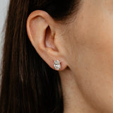 Luminesce Lab Grown 3 Carat Diamond Solitaire Oval Earrings in Sterling Silver