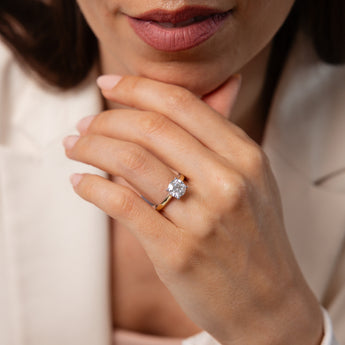 Luminesce Lab Grown 2 Carat Diamond Solitaire Ring in 9ct Yellow Gold and Sterling Silver