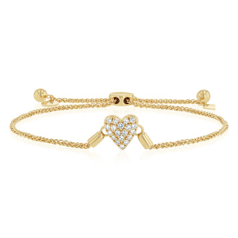 Luminesce Lab Grown 1/6 Carat Diamond Bolo Bracelet in Gold Plated Sterling Silver
