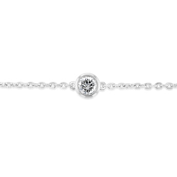 Luminesce Lab Grown 1/4 Carat Diamond Bezel Adjustable Bracelet in Sterling Silver