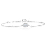 Luminesce Lab Grown 1/2 Carat Diamond Emerald Bezel Adjustable Bracelet in Sterling Silver