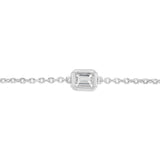 Luminesce Lab Grown 1/2 Carat Diamond Emerald Bezel Adjustable Bracelet in Sterling Silver
