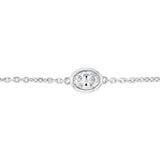 Luminesce Lab Grown 1/2 Carat Diamond Oval Bezel Adjustable Bracelet in Sterling Silver