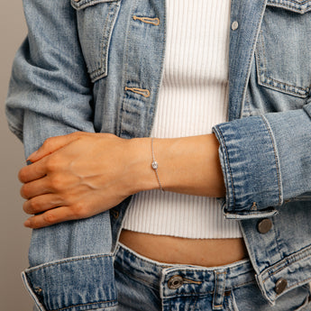 Luminesce Lab Grown 1/2 Carat Diamond Oval Bezel Adjustable Bracelet in Sterling Silver