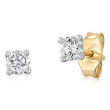 Luminesce Lab Grown 1/4 Carat Diamond Solitaire Stud Earrings in 9ct Yellow Gold