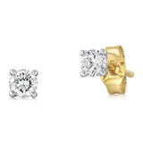Luminesce Lab Grown 1/3 Carat Diamond Solitaire Stud Earrings in 9ct Yellow Gold
