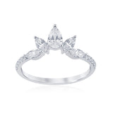 Luminesce Lab Grown 0.85 Carat Pear, Marquise, and Brilliant Cut Diamond Ring in 9ct White Gold