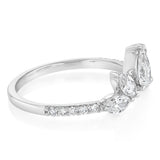 Luminesce Lab Grown 0.85 Carat Pear, Marquise, and Brilliant Cut Diamond Ring in 9ct White Gold