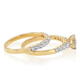 Luminesce Lab Grown 1 Carat Diamond Bridal Set Ring in 9ct Yellow Gold