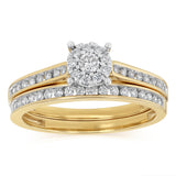 Luminesce Lab Grown 1/2 Carat Diamond Bridal Set Ring in 9ct Yellow Gold