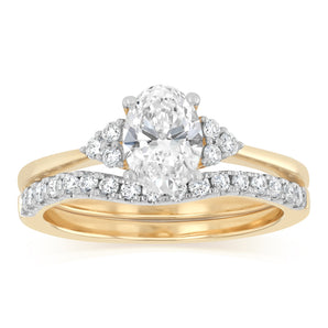 Luminesce Lab Grown 1.30 Carat Diamond Bridal Set Ring in 9ct Yellow Gold