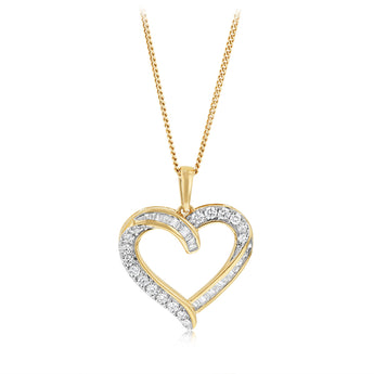 Luminesce Lab Grown 1/2 Carat Diamond Heart Pendant in 9ct Yellow Gold