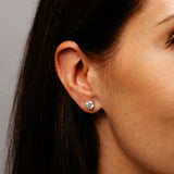 Luminesce Lab Grown 2 Carat Diamond Solitaire Stud Earrings in Sterling Silver