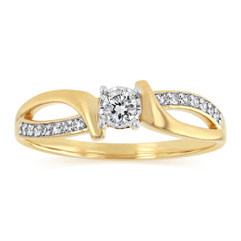 Luminesce Lab Grown 1/5 Carat Diamond Ring in 9ct Yellow Gold