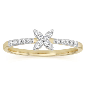 Luminesce Lab Grown 1/10 Carat Diamond Ring in 9ct Yellow Gold